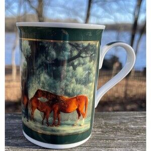 Stubbs for Greenbrier Horse Coffee Mug Pastoral Scene Picturesque Fine Porcelain